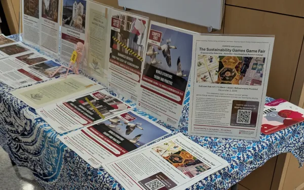 table with course flyers