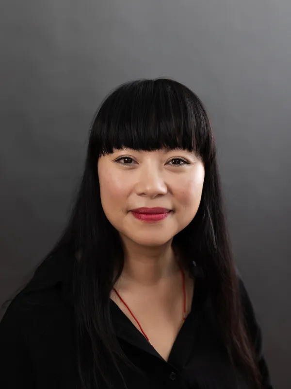 Van My Truong with black hair