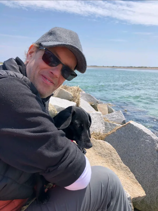 Andrew with dog